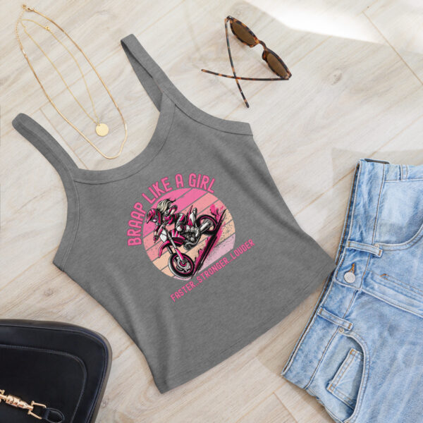 Supermoto Braap Like a Girl Pink Bike Women’s micro-rib tank top