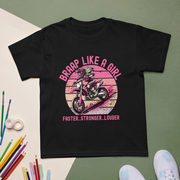 SuperMoto Braap Like a Girl Pink Bike Youth t-shirt